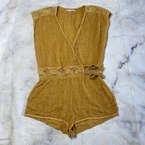 Saltwater O’Neill Yellow Romper Coverup Womens Size Small Beach Faux Wrap a97